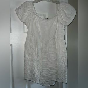 White Puff Sleeve Romper